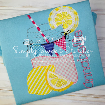 1659 - LEMONADE MASON JAR - APPLIQUE CHILD SHIRT