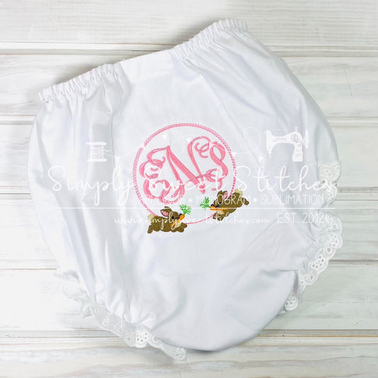 1645 - EASTER BUNNY - EMBROIDERY DIAPER COVER