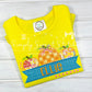 1460 - GIRLY PUMPKIN TRIO WITH BANNER APPLIQUE - CHILD SHIRT