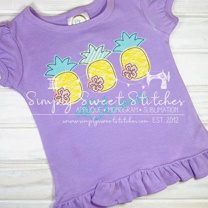 1982 - HIBISCUIS PINEAPPLE TRIO - APPLIQUE CHILD SHIRT