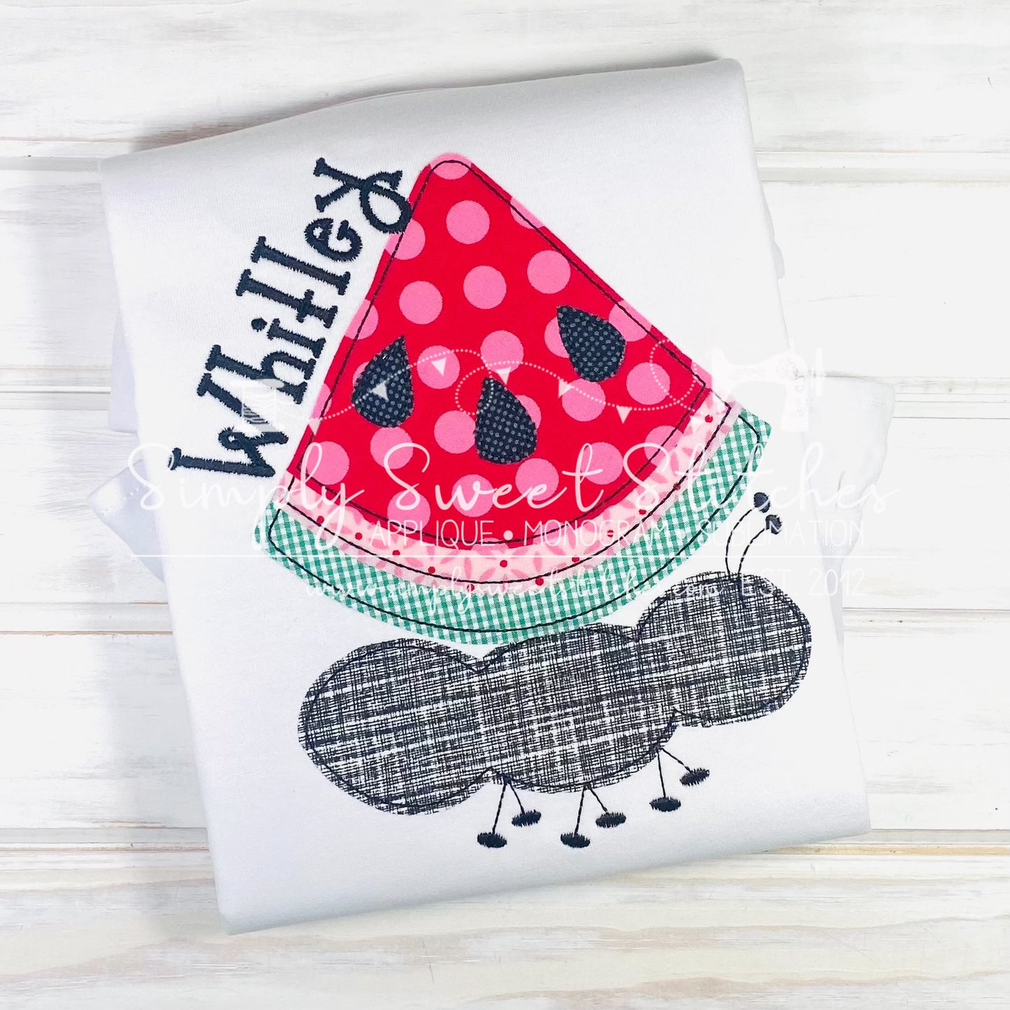 2957 - ANT CARRYING WATERMELON APPLIQUE - CHILD SHIRT