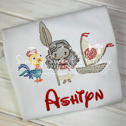 1664 - ISLAND GODDESS - SKETCH CHILD SHIRT