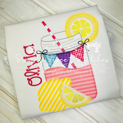 1659 - LEMONADE MASON JAR - APPLIQUE CHILD SHIRT