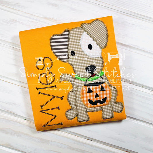 1206 - JACK O LANTERN PUPPY - APPLIQUE CHILD SHIRT