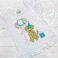 2312 - BIRTHDAY PUPPY DOG WITH BALLOONS APPLIQUE - CHILD SHIRT