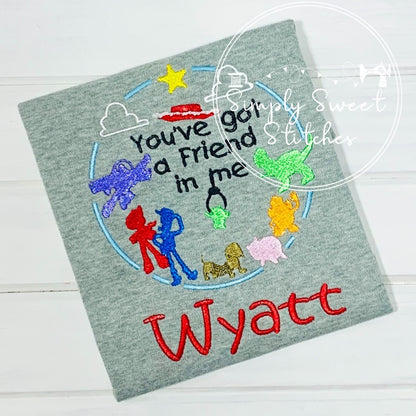 2049 - TOYS AND FRIENDS CIRCLE - EMBROIDERY CHILD SHIRT