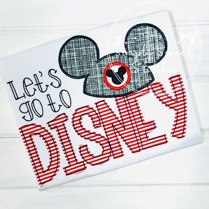 2074 - LET'S GO TO DISNEY - APPLIQUE CHILD SHIRT