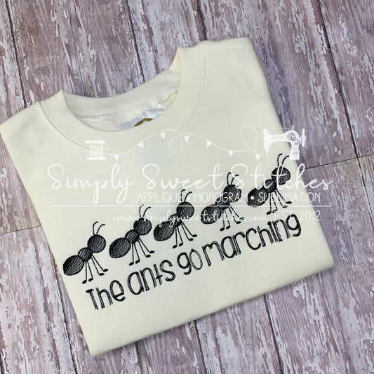 1602 - THE ANTS GO MARCHING - SKETCH CHILD SHIRT