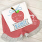 2553 - APPLE WITH BOW BANNER APPLIQUE - CHILD SHIRT