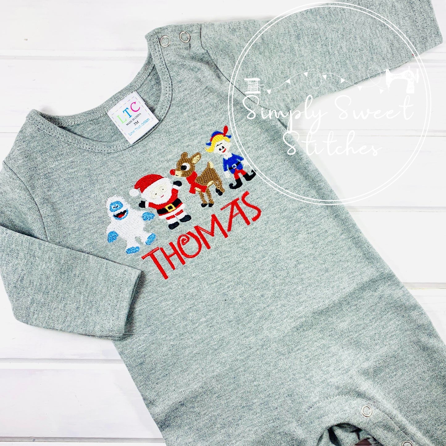 5110 - RUDOLPH CHARACTERS APPLIQUE  - CHILD SHIRT