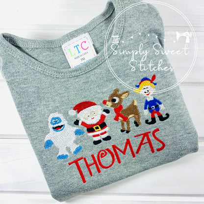 2205 - RUDOLPH CHARACTERS - APPLIQUE CHILD SHIRT