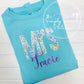 2938 - TEACHER NAME APPLIQUE - ADULT SHIRT - ADULT SWEATSHIRT