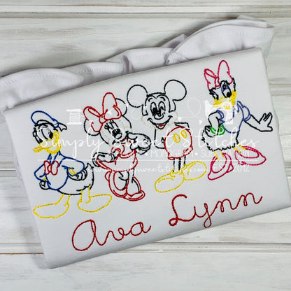 1800 - MOUSE FRIENDS - SKETCH CHILD SHIRT