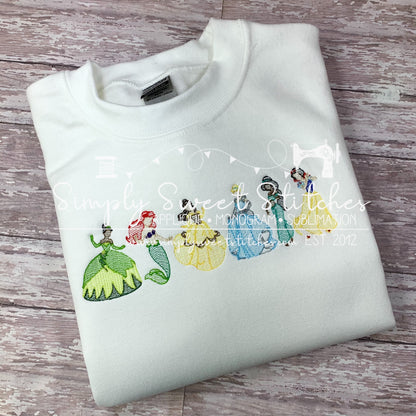 1646 - PRINCESS LINEUP - SKETCH CHILD SHIRT