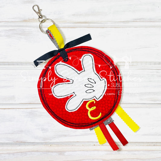 4047 - MOUSE HAND APPLIQUE - BAG TAG