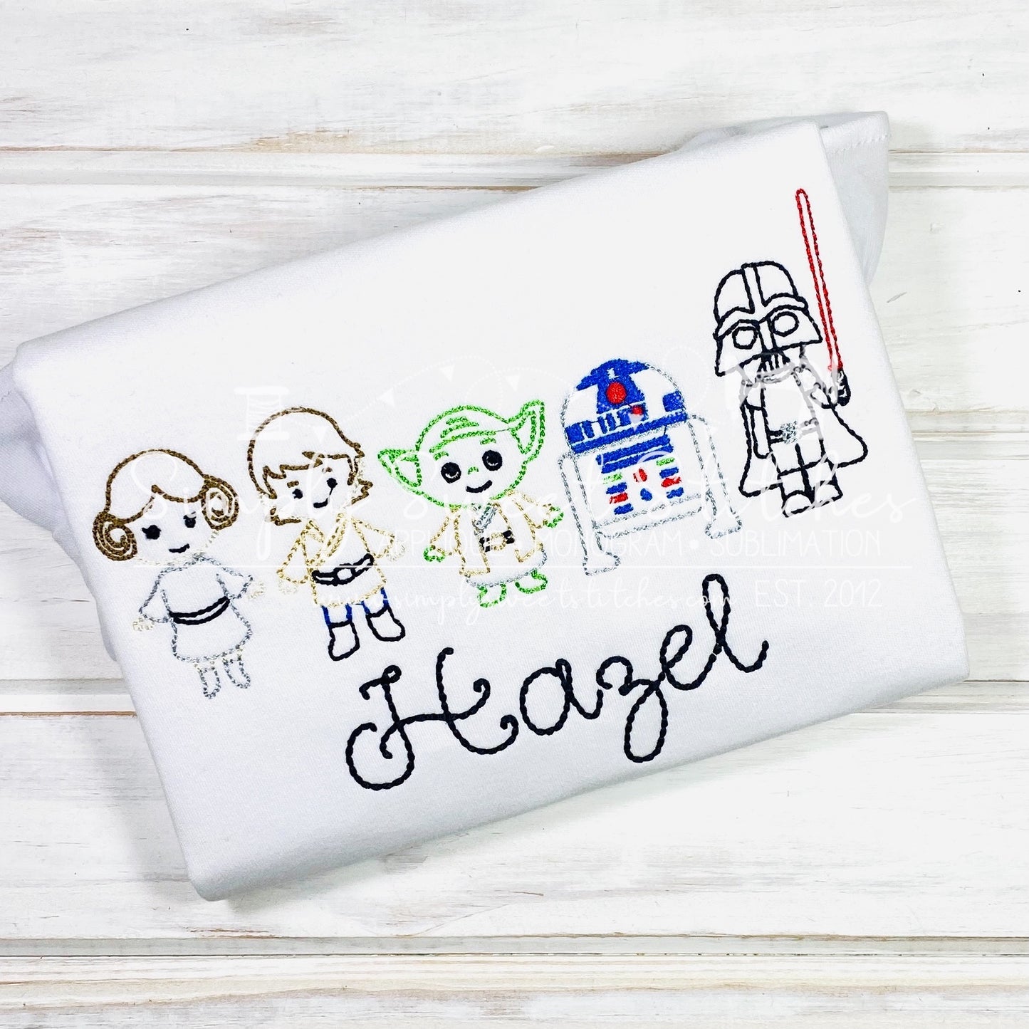 2091 - STAR WARS LINEUP - SKETCH CHILD SHIRT