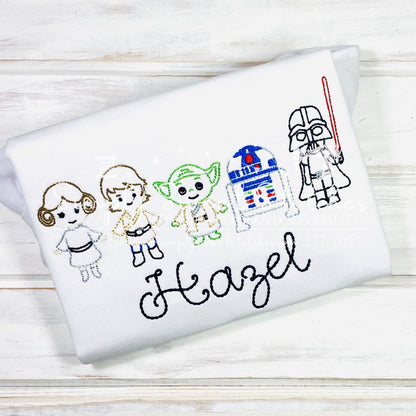 2091 - STAR WARS LINEUP - SKETCH CHILD SHIRT