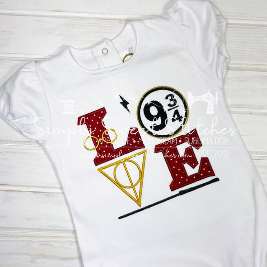 2092 - LOVE 9 3/4 - APPLIQUE CHILD SHIRT