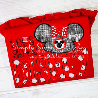 2074 - LET'S GO TO DISNEY - APPLIQUE CHILD SHIRT