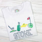 2438 - GOLF LINEUP SKETCH APPLIQUE - CHILD SHIRT