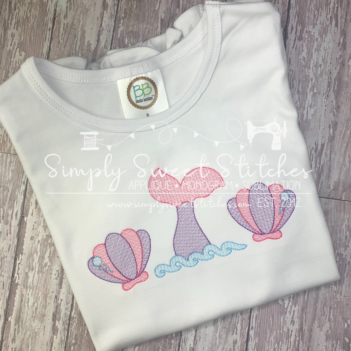 1634 - MERMAID TAIL - SKETCH CHILD SHIRT