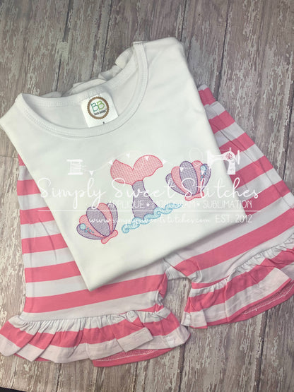 1634 - MERMAID TAIL - SKETCH CHILD SHIRT