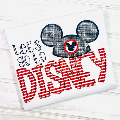 2074 - LET'S GO TO DISNEY - APPLIQUE CHILD SHIRT