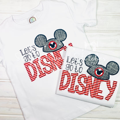 2074 - LET'S GO TO DISNEY - APPLIQUE CHILD SHIRT