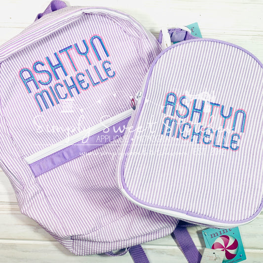 1833 - GIRL STITCHED NAME - EMBROIDERY BACKPACK