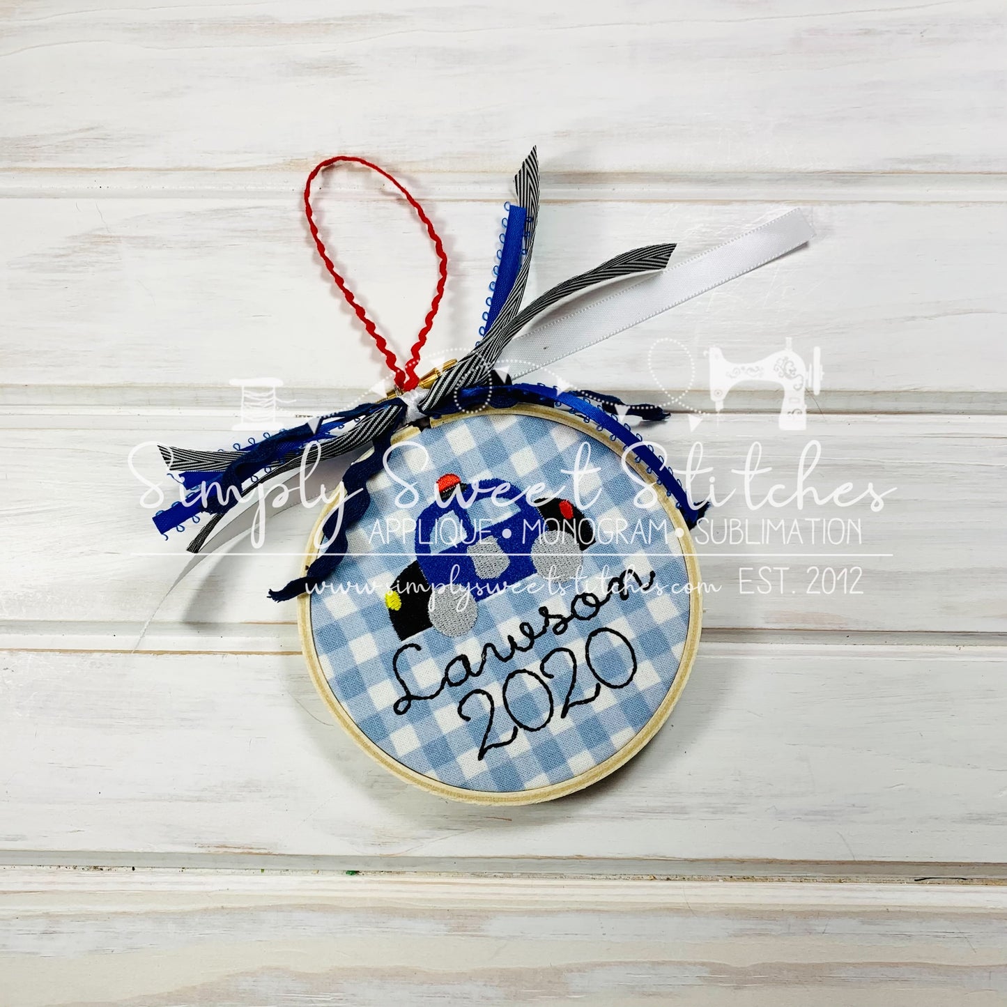 1142 - POLICE CAR - EMBROIDERY ORNAMENT