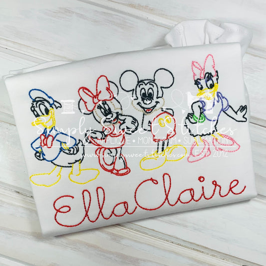 1800 - MOUSE FRIENDS - SKETCH CHILD SHIRT