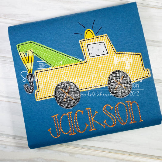 1560 - TOW TRUCK - APPLIQUE CHILD SHIRT