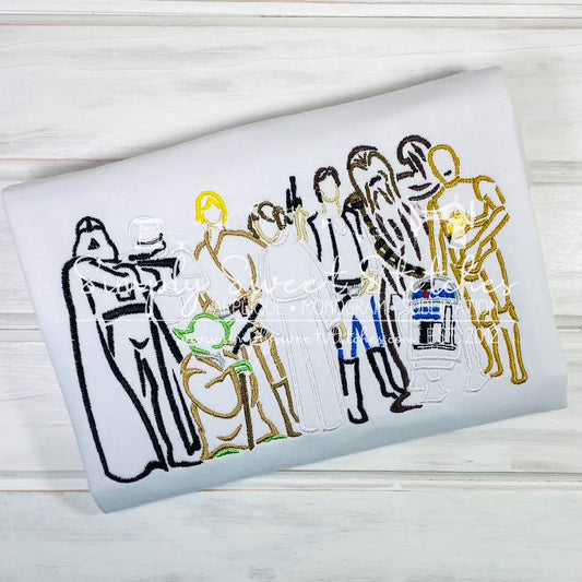 2032 - STAR WARS LINEUP - SKETCH CHILD SHIRT