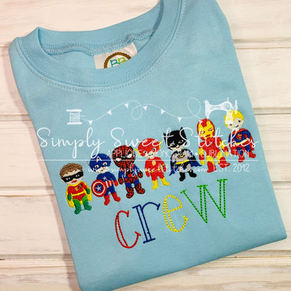 1663 - SUPERHERO LINEUP - SKETCH CHILD SHIRT