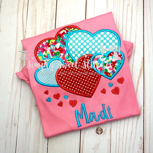 1271 - HEART BUNDLE - APPLIQUE CHILD SHIRT