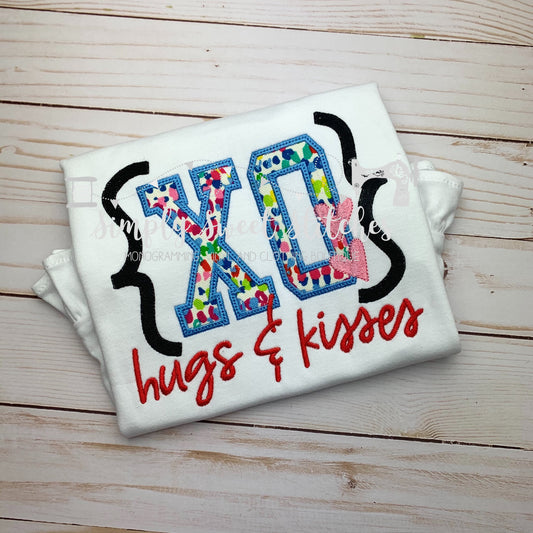 1280 - XOXO HUGS & KISSES APPLIQUE - CHILD SHIRT