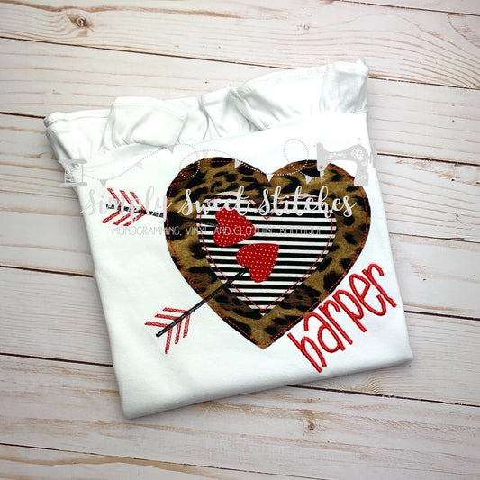 1284 - CUPID'S DOUBLE ARROW - APPLIQUE CHILD SHIRT