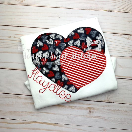 1276 - HEARTS - APPLIQUE CHILD SHIRT