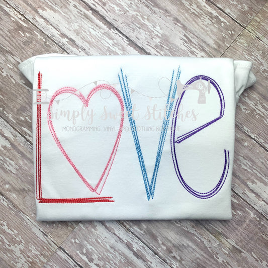 1291 - LOVE - SKETCH CHILD SHIRT