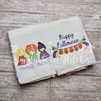 1452 - HALLOWEEN - EMBROIDERY KITCHEN TOWELS