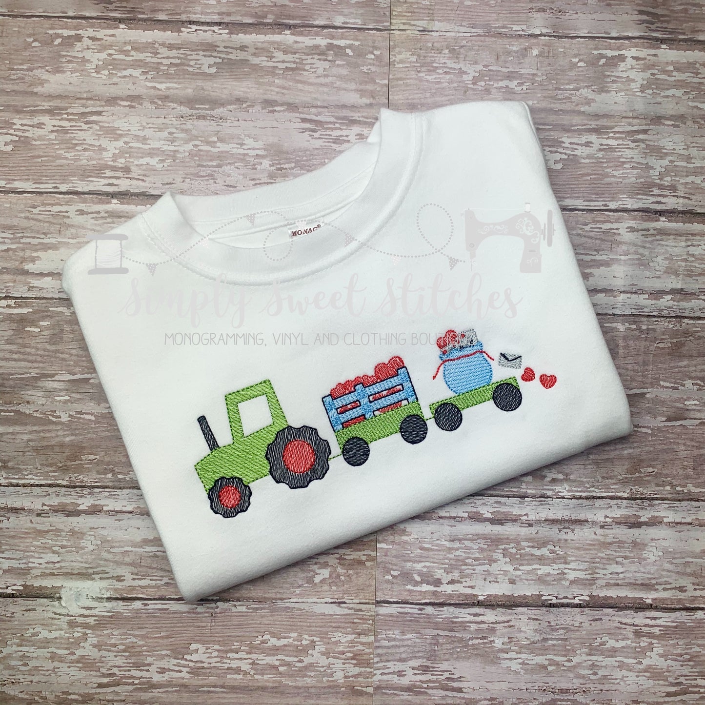 1282 - LOVE LETTERS TRACTOR - SKETCH CHILD SHIRT