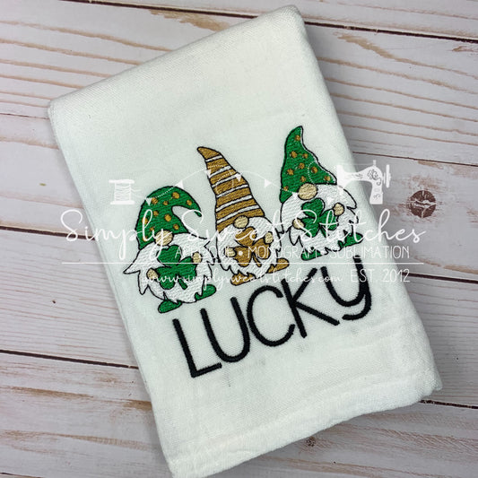 1587 - ST PATRICK'S DAY LUCKY - EMBROIDERY KITCHEN TOWEL
