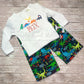 1583- DINO WITH HEARTS APPLIQUE - CHILD SHIRT