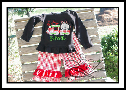 1156 - CHRISTMAS TRAIN - APPLIQUE CHILD SHIRT