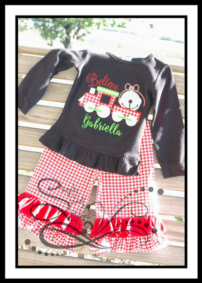 1156 - CHRISTMAS TRAIN - APPLIQUE CHILD SHIRT