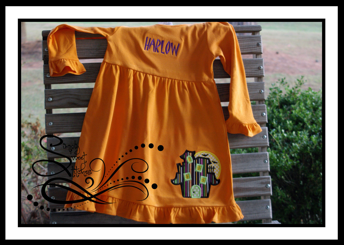 1101 - HAUNTED HOUSE - APPLIQUE EMPIRE DRESS