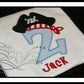 1192 - PIRATE HAT NUMBER BIRTHDAY APPLIQUE - CHILD SHIRT