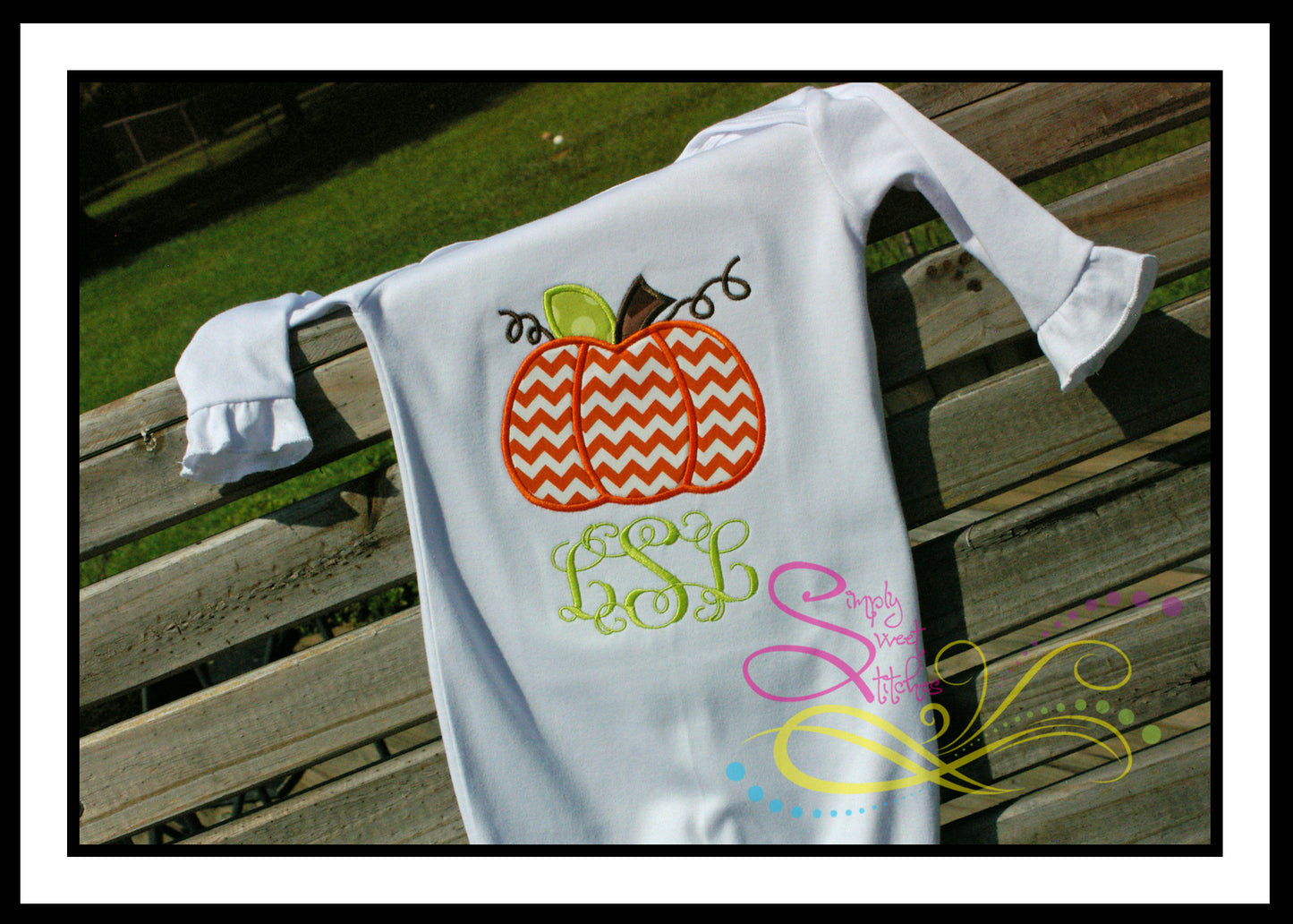 1170 - FANCY FALL PUMPKINS - APPLIQUE CHILD SHIRT