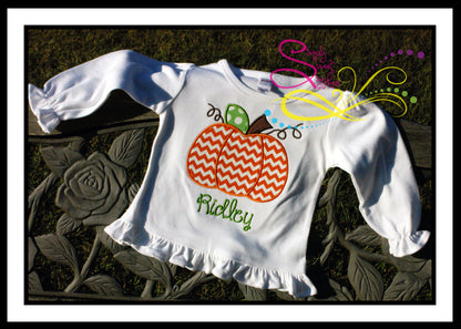 1170 - FANCY FALL PUMPKINS - APPLIQUE CHILD SHIRT